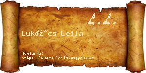 Lukács Leila névjegykártya